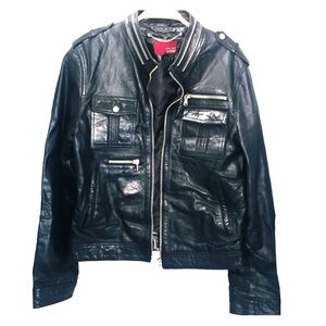 ZARA MAN black zipper classic motorcycle leather